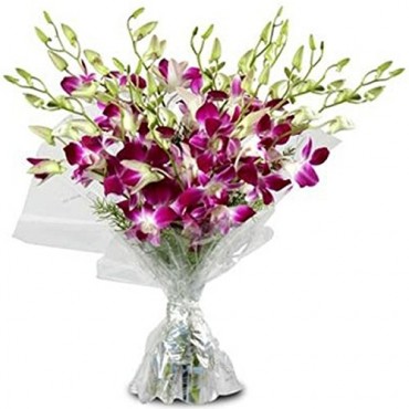 Charming Fresh Flowers Orchid Bouquet Purple